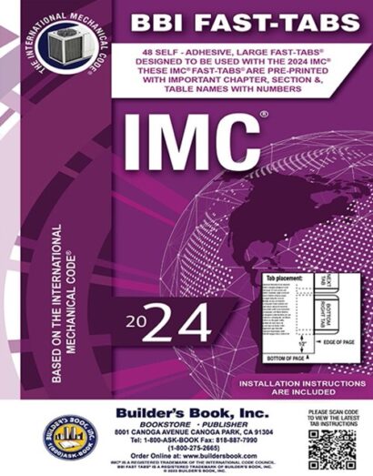 2024 International Mechanical Code (IMC) BBI Fast Tabs: ISBN 9781622704040