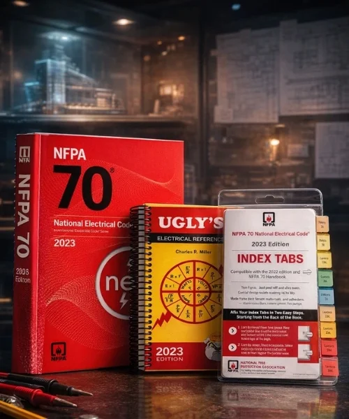NFPA 70 National Electrical Code 2023 Edition (paperback) With Index Tab + Ugly’s Electrical References, 2023 Edition Spiral-bound