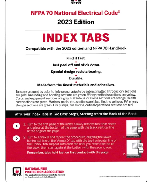 NFPA INDEX TAB 2023